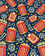 Retro Cinema Popcorn Pattern Rug - Cutout View