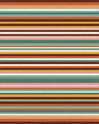 Retro Earth Tone Multi Stripe Rug - Cutout View