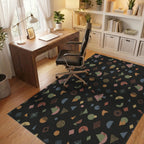 Retro Earthy Geometric Shapes Rug Office View