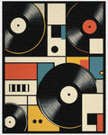Retro Geometric Vinyl Records Rug - Cutout View