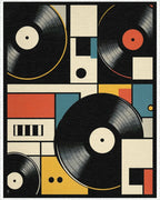 Retro Geometric Vinyl Records Rug - Cutout View