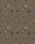 Retro Space Rockets and Planets Rug - Cutout View