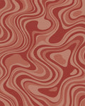 Retro Terracotta Swirl Abstract Rug - Cutout View