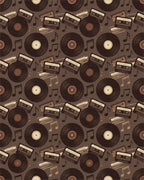 Retro Vinyl Cassette Music Notes Rug - Cutout View
