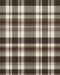 Rich Brown Cream Plaid Check Rug - Cutout View