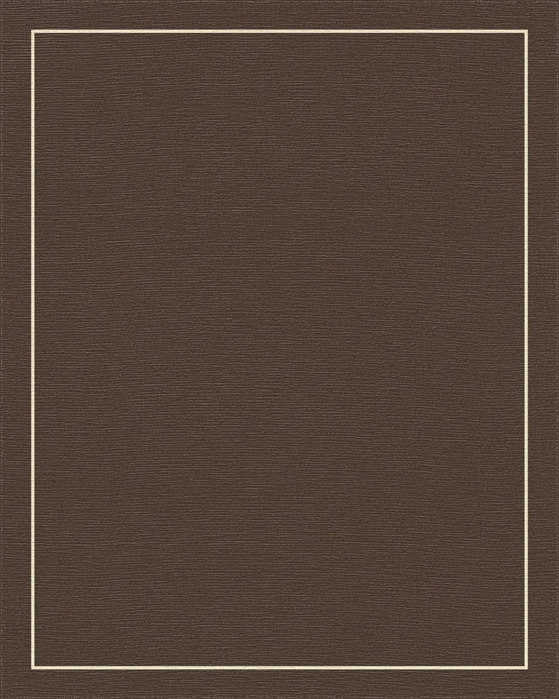 Rich Brown Subtle Linear Border Rug - Cutout View