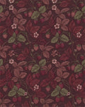Rich Crimson Strawberry Leaf Vine Rug - Cutout View