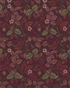 Rich Crimson Strawberry Leaf Vine Rug - Cutout View