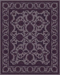 Rich Plum Floral Garden Medallion Rug - Cutout View