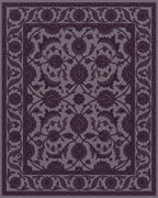 Rich Plum Floral Garden Medallion Rug - Cutout View