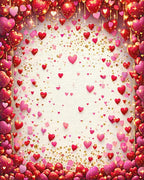 Romantic Heart Confetti Pattern Rug - Cutout View