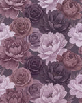 Romantic Plum And Mauve Peony Rose Garden Rug - Cutout View