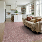 Rose Snake Skin Scales Rug Living Room View