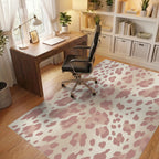 Rosy Pink Leopard Spots Rug Office View