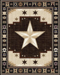Rustic Brown Star Southwestern Rug - Cutout View