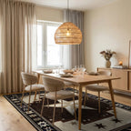 Rustic Brown Star Southwestern Rug - Dining Room View