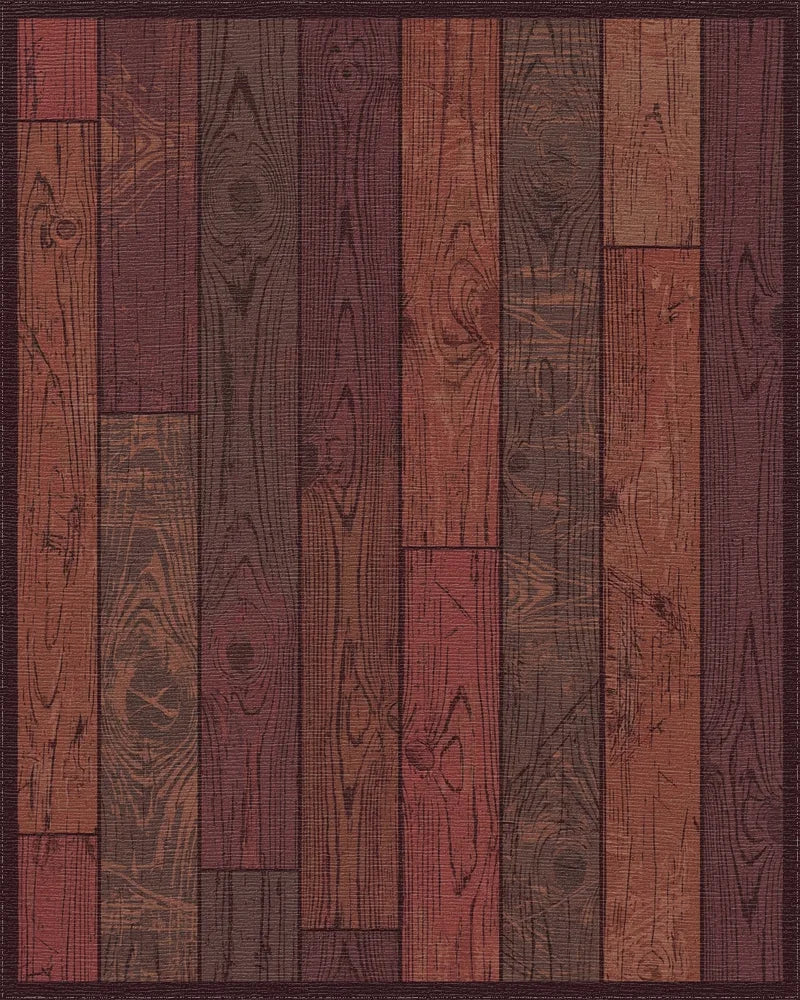 Rustic Dark Wood Grain Planks Rug - Cutout View