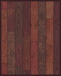 Rustic Dark Wood Grain Planks Rug - Cutout View