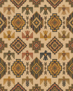 Rustic Earth Tones Sunburst Eagle Rug - Cutout View
