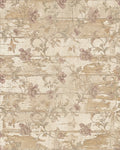 Rustic Floral Vine Distressed Wood Rug - Cutout View