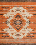 Rustic Orange Geometric Navajo Rug - Cutout View