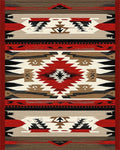 Rustic Red Black Geometric Diamond Rug - Cutout View