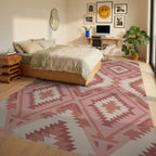 Rustic Rose Diamond Navajo Rug Bedroom View