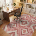 Rustic Rose Diamond Navajo Rug Office View
