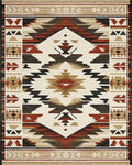 Rustic Rust Black Geometric Diamond Rug - Cutout View