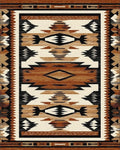 Rustic Terracotta Geometric Stepped Rug - Cutout View