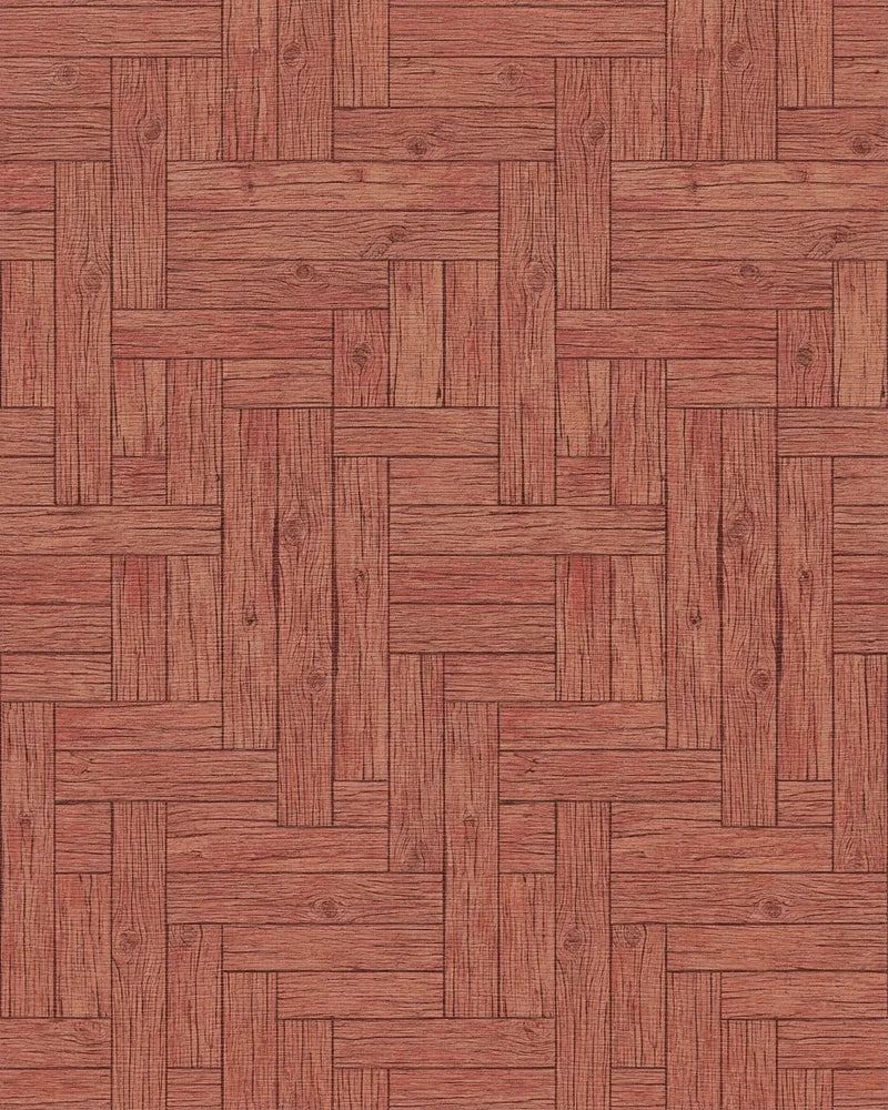 Rustic Wood Grain Parquet Rug - Cutout View