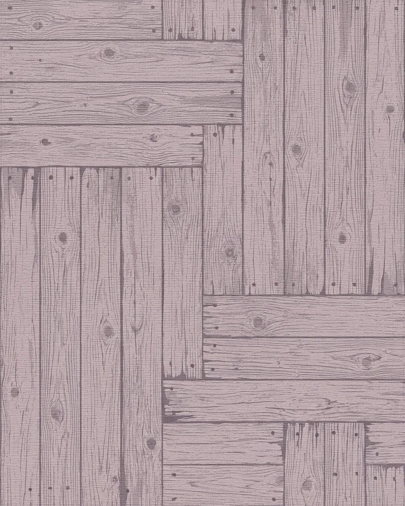 Rustic Wood Plank Parquet Rug - Cutout View
