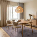 Rustic Wood Plank Parquet Rug Dining Room View