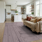 Rustic Wood Plank Parquet Rug Living Room View