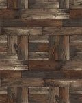Rustic Wood Plank Parquet Rug - Cutout View