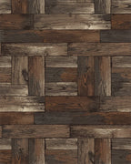 Rustic Wood Plank Parquet Rug - Cutout View