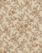 Rusty Orange Floral Vine Flourish Rug - Cutout View