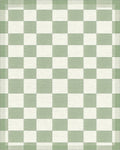Sage Green Checkerboard Squares Rug - Cutout View