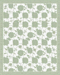 Sage Green Floral Vine Pattern Rug - Cutout View