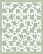 Sage Green Floral Vine Pattern Rug - Cutout View