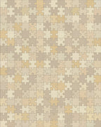 Sandy Beige Puzzle Pieces Area Rug - Cutout View