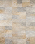 Sandy Beige Stone Brick Texture Rug - Cutout View