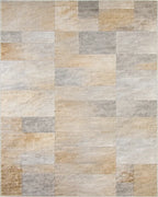 Sandy Beige Stone Brick Texture Rug - Cutout View