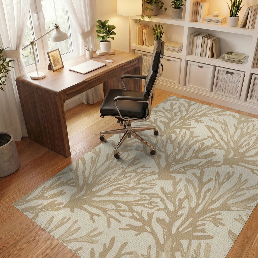 Sandy Carmichael Coral Branches Rug Office View
