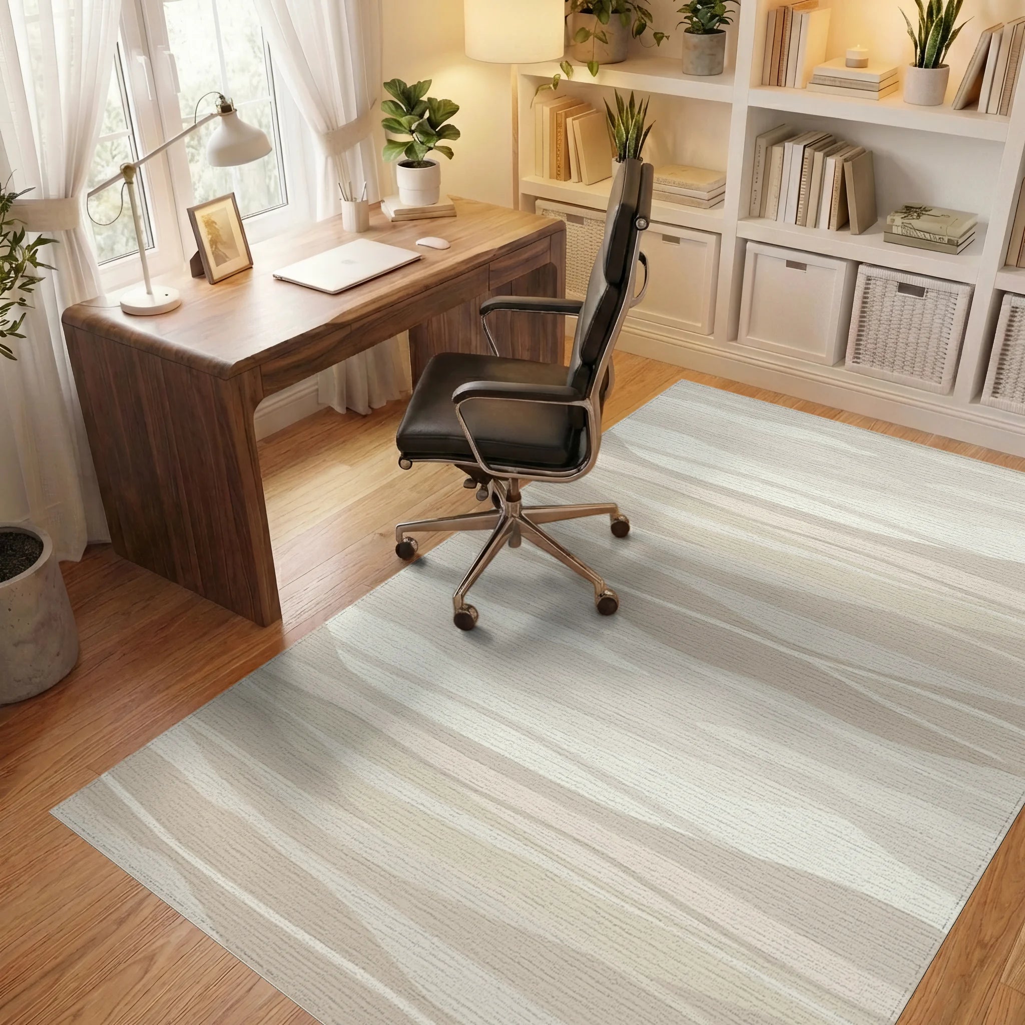 Sandy Dune Wave Contemporary Rug Office View