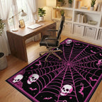 Scary Halloween Skull Bat Web Design Rug - Office View