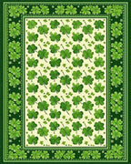 Scattered Shamrock Green Border Rug - Cutout View