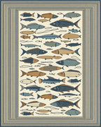School Of Fish Marine Life Rug - Cutout View
