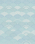 Serene Blue Scalloped Wave Rug - Cutout View