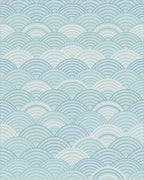 Serene Blue Scalloped Wave Rug - Cutout View